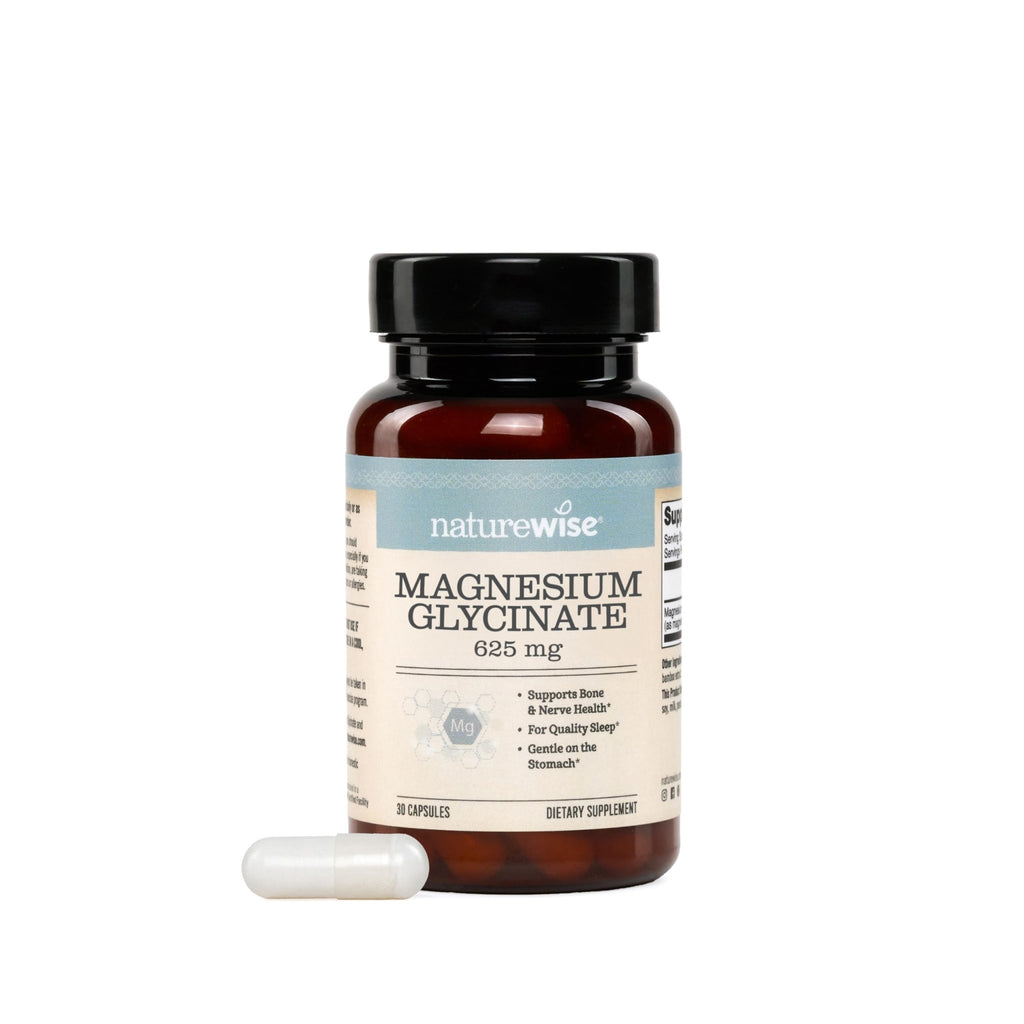 NatureWise Magnesium Glycinate 625 mg - High Absorption Chelated Magnesium Glycinate for Sleep, Relaxation, Muscle & Bones* - Gentle on Stomach, Vegan, Non-GMO - 30 Capsules[30-Day Supply] - FENGGESTORE20