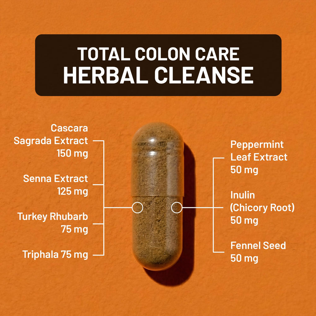 Naturewise Total Colon Care Herbal Cleanse - With Prebiotics, Botanicals, & Antioxidants - for Regular Bowel Movement, Digestion, Gut Health - Vegan, Gluten-Free - FENGGESTORE20