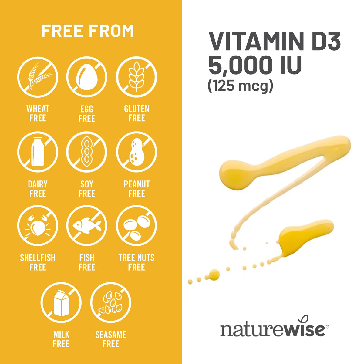 NatureWise Vitamin D3 5000iu (125 mcg) 1 Year Supply for Immune Support, Healthy Muscle Function, and Bone Health - Non-GMO - FENGGESTORE20