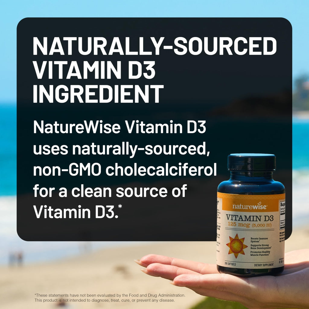 NatureWise Vitamin D3 5000iu (125 mcg) 1 Year Supply for Immune Support, Healthy Muscle Function, and Bone Health - Non-GMO - FENGGESTORE20