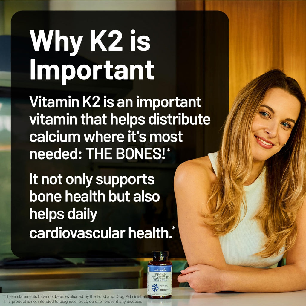 NatureWise Vitamin K2 600mcg Supplement with MK-7 100mcg & MK-4 500mcg - Enhanced Bioavailable Formula - K Complex for Bone and Heart Health - FENGGESTORE20