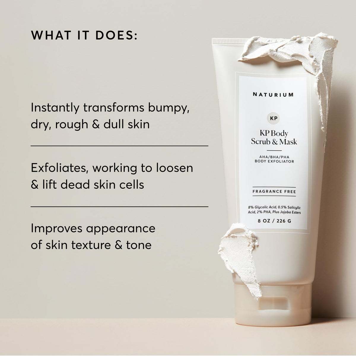 Naturium KP Body Scrub & Mask for Keratosis Pilaris, Bump Eraser Shower Scrub & Exfoliator for Skin, 8 oz - FENGGESTORE20