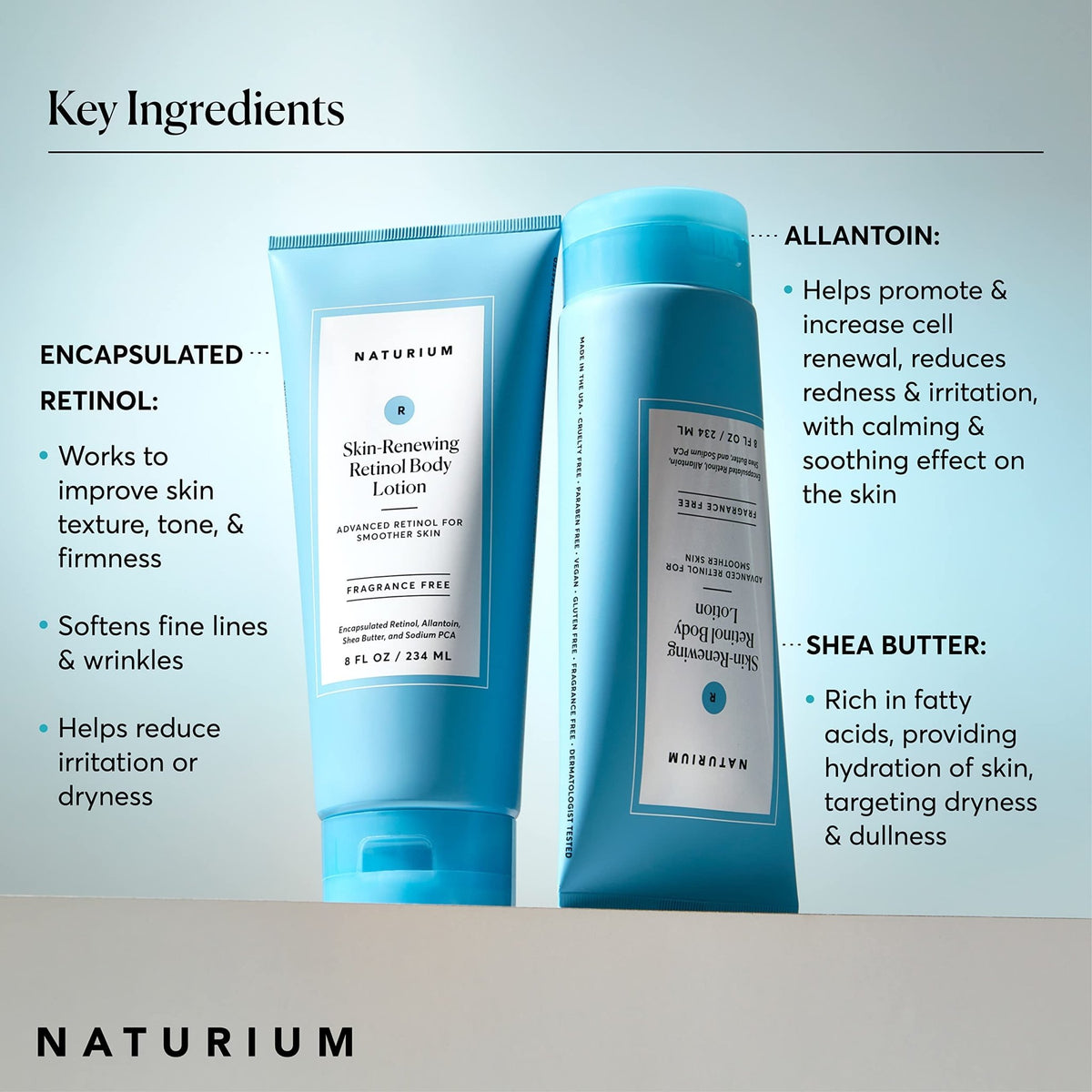 Naturium Skin-Renewing Retinol Body Lotion, Advanced Firming Anti-Aging Skin Care, with Encapsulated Retinol & Shea Butter, 8 oz - FENGGESTORE20