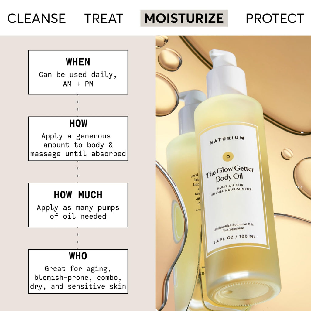 Naturium The Glow Getter Body Oil, Multi-Oil for Intense Nourishment, Hydrating & Moisturizing Formula, Vegan & Cruelty-Free, 3.4 oz - FENGGESTORE20