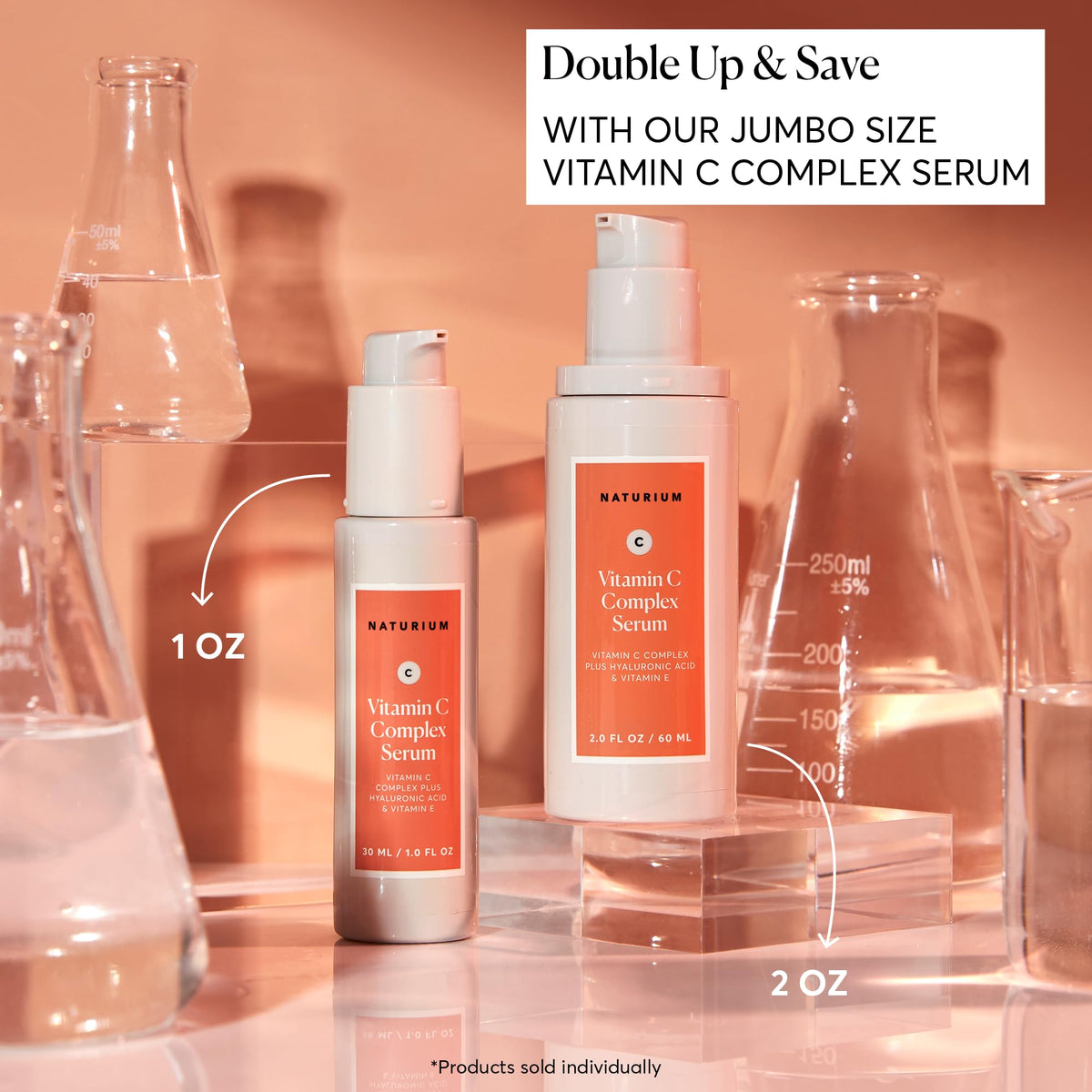 Naturium Vitamin C Complex Face Serum, Anti-Aging Facial Treatment with Hyaluronic Acid & Vitamin E, 1 oz - FENGGESTORE20