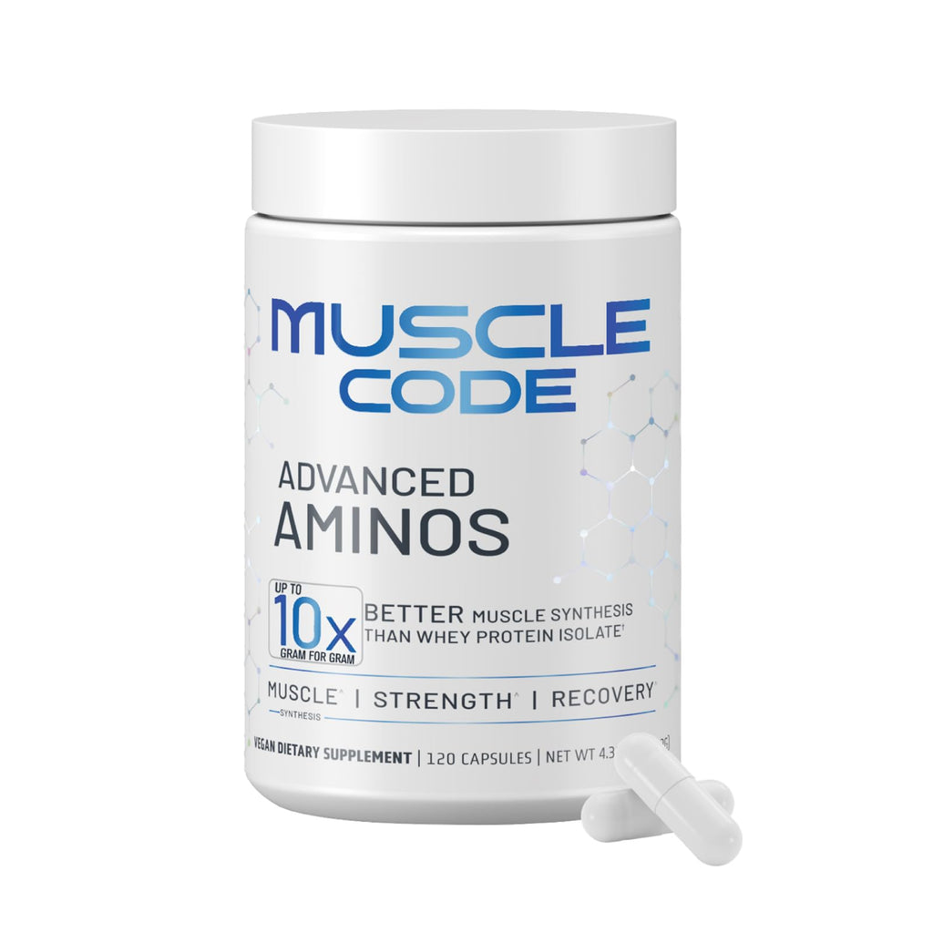 NAUTILUS Muscle Code Essential Amino Acid Capsules – Muscle Synthesis & Repair & Strength – Unflavored – 30 Servings – Clinically Studied – 0g Sugar, Keto, Vegan, Gluten Free, Dairy Free - FENGGESTORE20