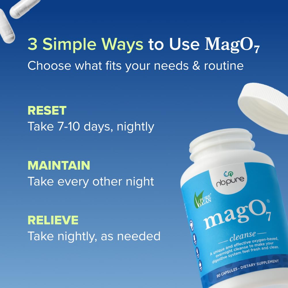 nbpure MagO7 - Natural Colon Cleanse & Detox | Occasional Constipation Relief, Stool Softening, & Bloating Support for Men & Women - FENGGESTORE20