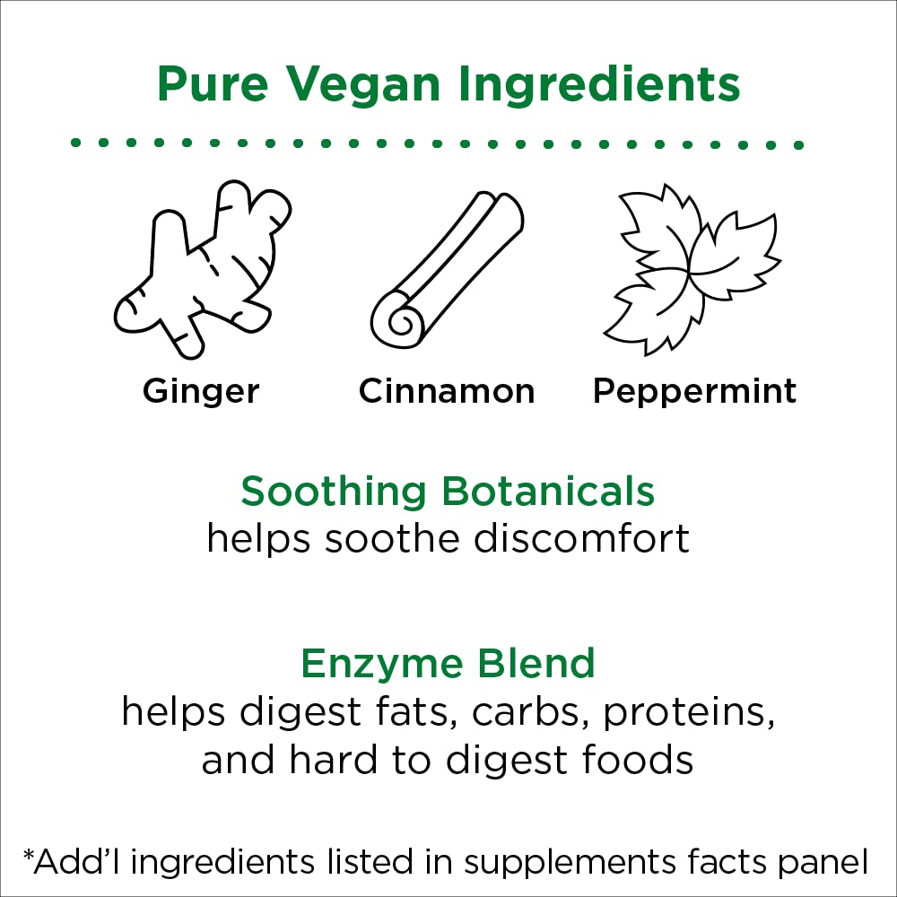 nbpure Vegan Digestive Enzyme Complex – Daily Bloating, Gas, & Food Digestive Support for Women & Men – 12 Enzymes & 3 Herbs – Lactase, Protease, Lipase - FENGGESTORE20