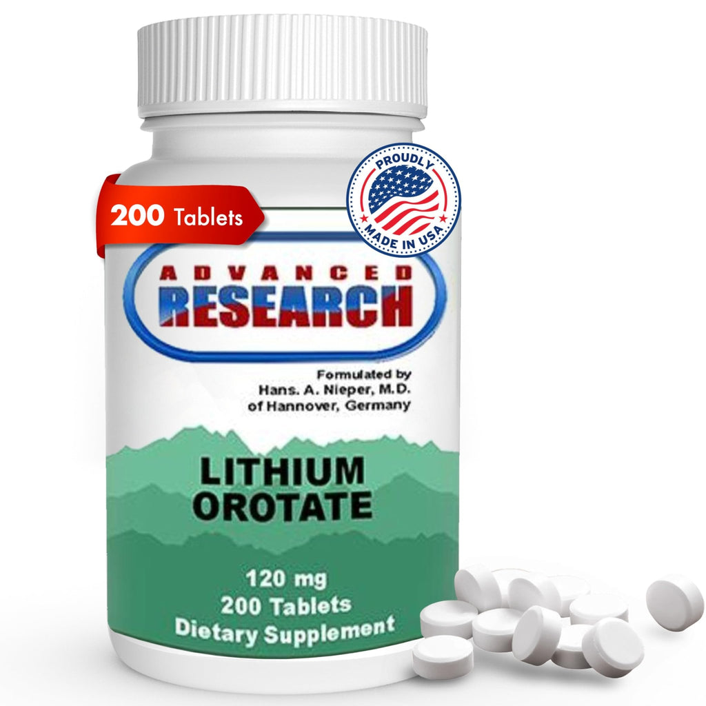 NCI Advanced Research Dr. Hans Nieper Lithium Orotate 5mg, 200 Count, Lab Tested, Non-GMO, Gluten Free, Vegan Friendly - FENGGESTORE20