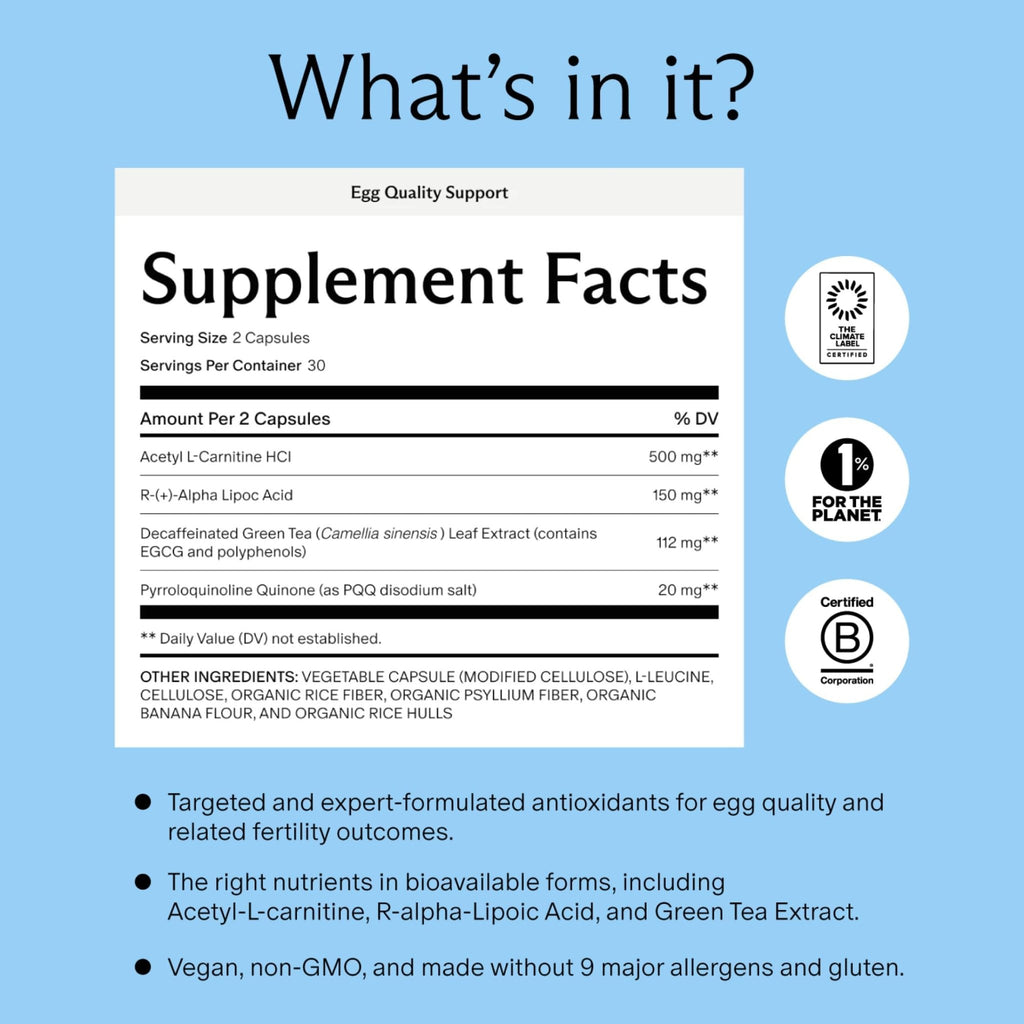 Needed. Egg Quality Support - Optimally Formulated Antioxidants Supplement for Egg Quality - Fertility Support - Fertility Supplement for Women - FENGGESTORE20