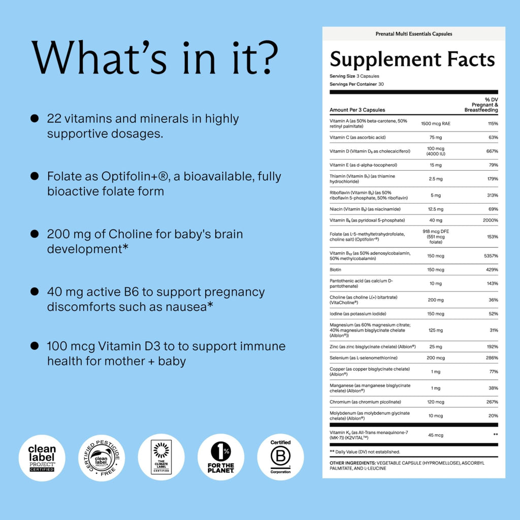 Needed. Multivitamin for Prenatal | Prenatal Multi Essentials Capsule - Pregnancy, Breastfeeding, Postpartum | Expertly-Formulated - FENGGESTORE20