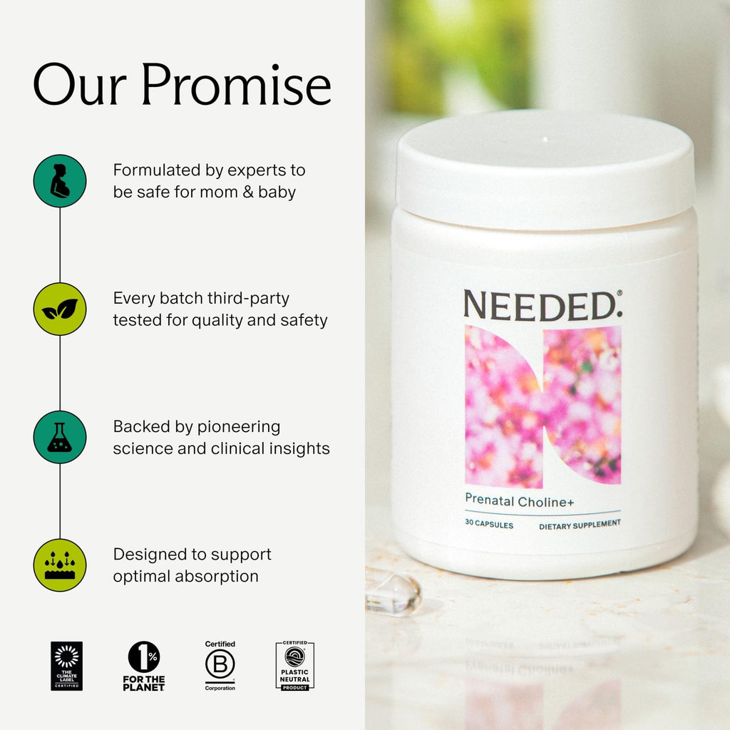 Needed. Prenatal Choline+ Liquid Capsules for Cognitive Development - Choline Supplements For Pregnancy - Aids Baby Brain Development & Supports Healthy Pregnancy - FENGGESTORE20