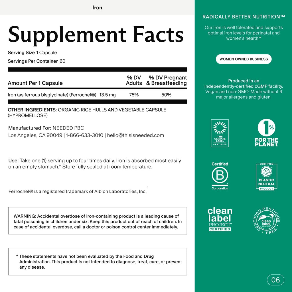 Needed. Prenatal Iron Supplement - Pregnancy, Breastfeeding, Postpartum - Aids Energy, Birth Weight & Baby's Neural Development - FENGGESTORE20