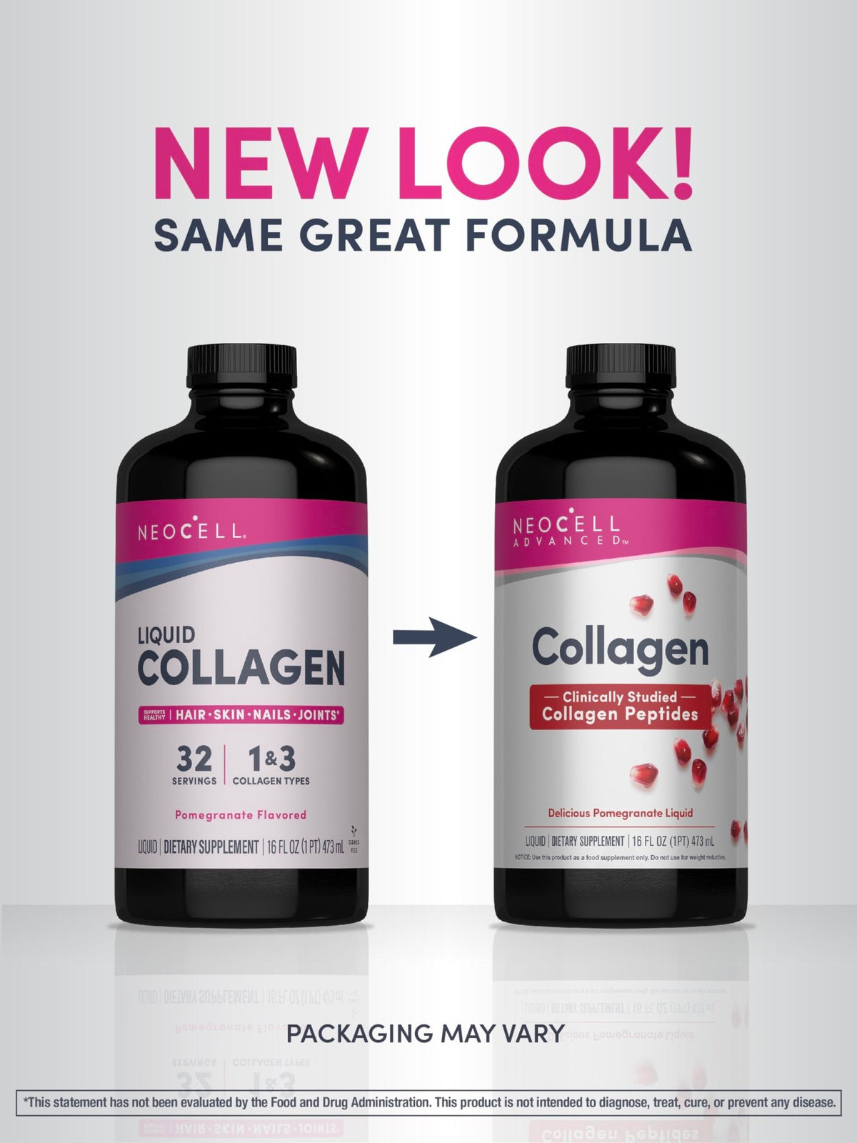 NeoCell Advanced Liquid Collagen | 4000 mg | Pomegranate and Fruit Juice Concentrates | for Women and Men | 16 fl oz - FENGGESTORE20