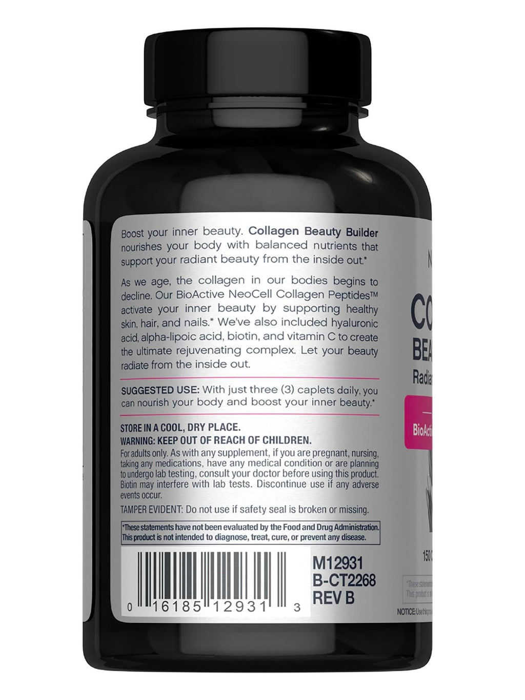 NeoCell Collagen Beauty Builder | 150 Caplets | Grass Fed BioActive Peptides | with Biotin and Hyaluronic Acid | Radiant Skin & Strong Nails Supplement - FENGGESTORE20