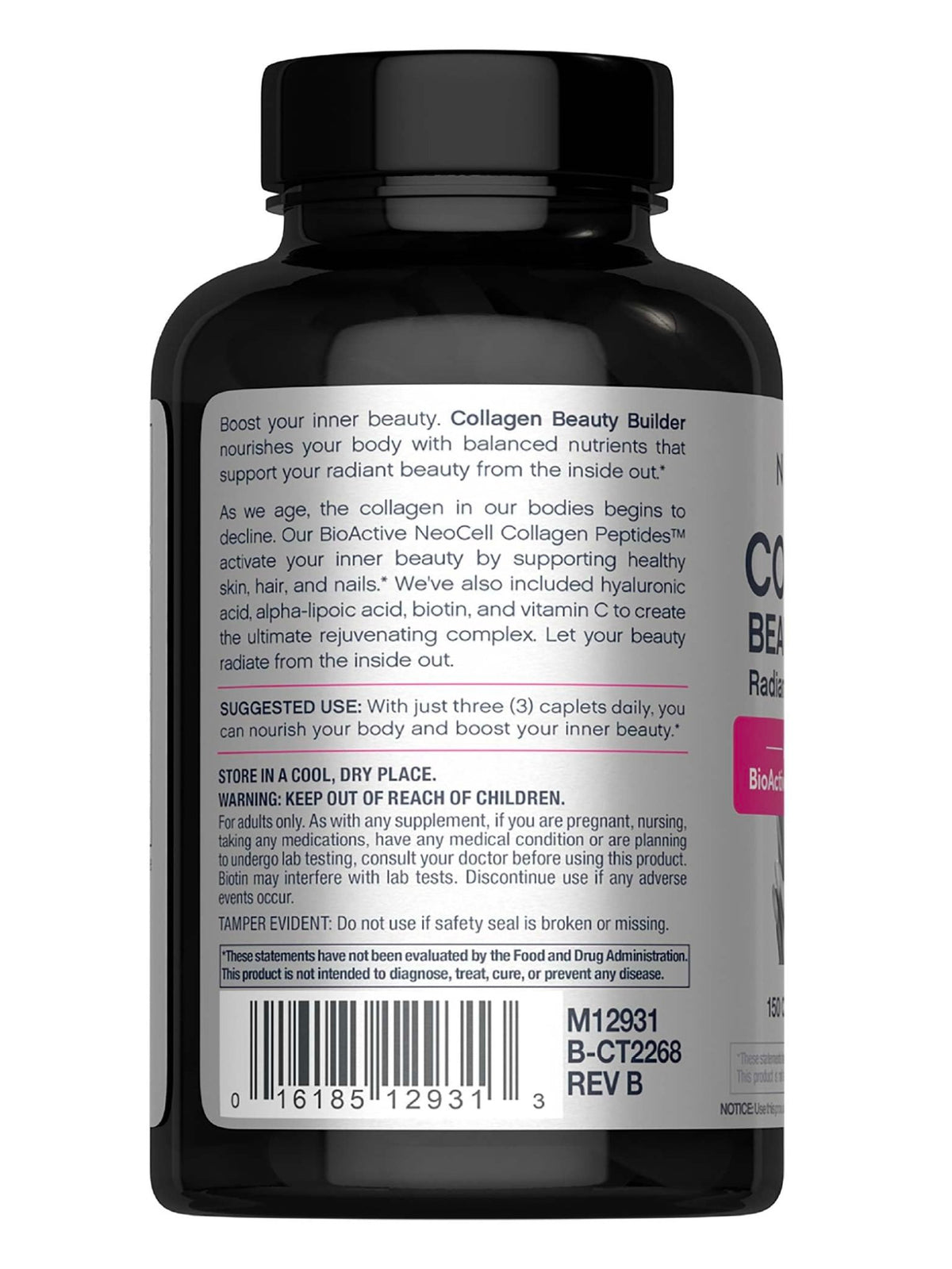 NeoCell Collagen Beauty Builder | 150 Caplets | Grass Fed BioActive Peptides | with Biotin and Hyaluronic Acid | Radiant Skin & Strong Nails Supplement - FENGGESTORE20