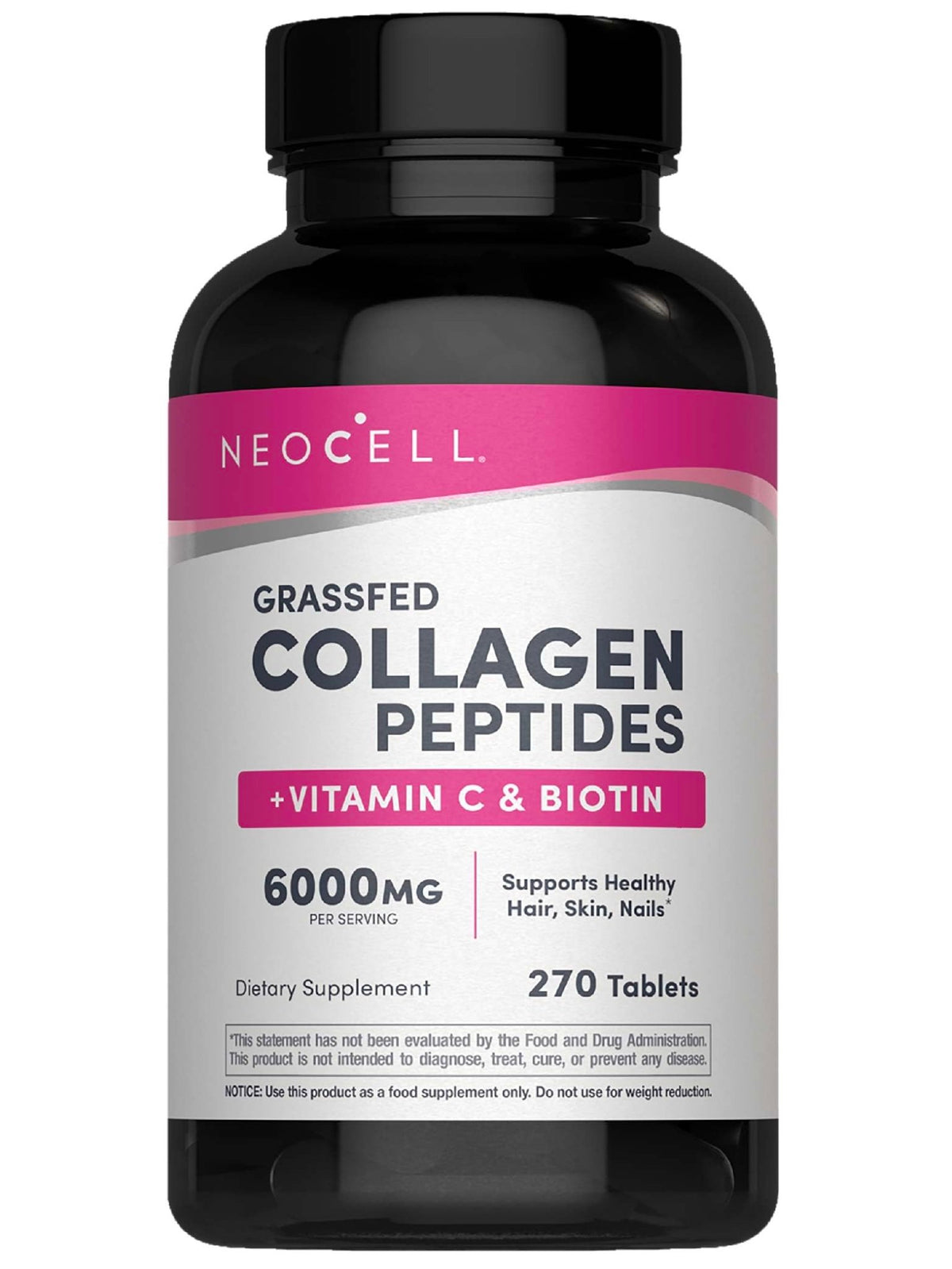 NeoCell Collagen Peptides Pills | 270 Caplets | with Vitamin C and Biotin | Grass Fed Bovine | Hair, Skin, & Nails | for Women and Men - FENGGESTORE20