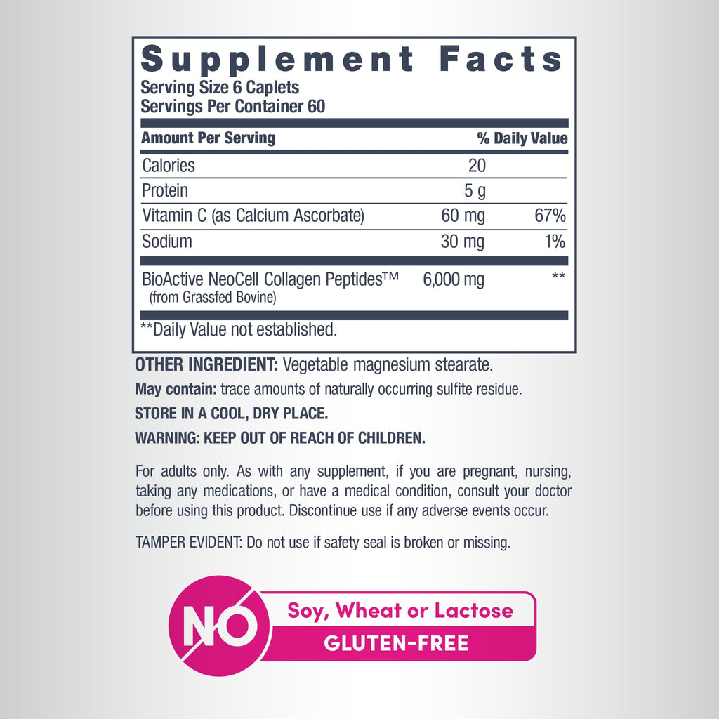 NeoCell Collagen Peptides Pills | 360 Caplets | with Vitamin C | Supplement for Women and Men - FENGGESTORE20
