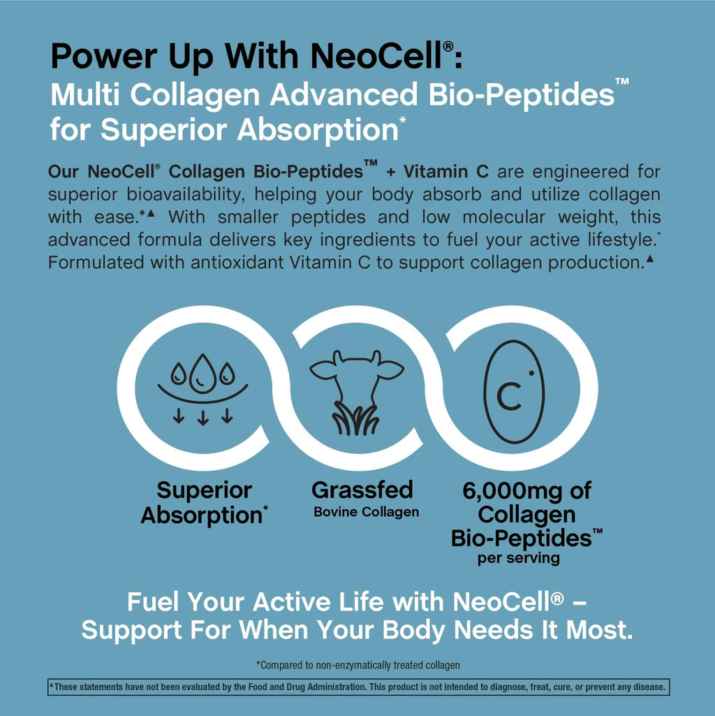 NeoCell Collagen Peptides Pills | 400 Caplets | Grass Fed | with Vitamin C | Superior Absorption Formula | for Women and Men - FENGGESTORE20
