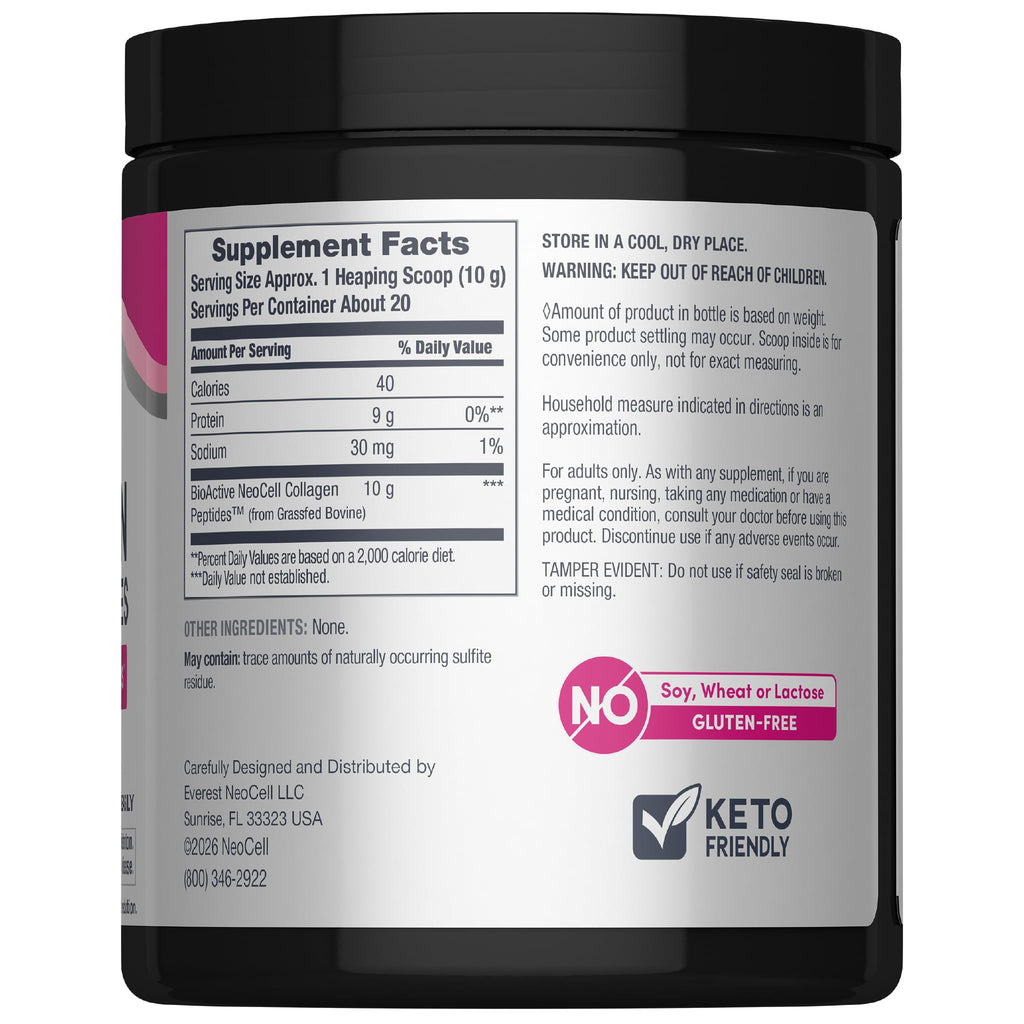 NeoCell Grassfed Collagen Peptides Powder | 7 oz | Unflavored | for Women and Men | Hair, Skin, & Nails - FENGGESTORE20