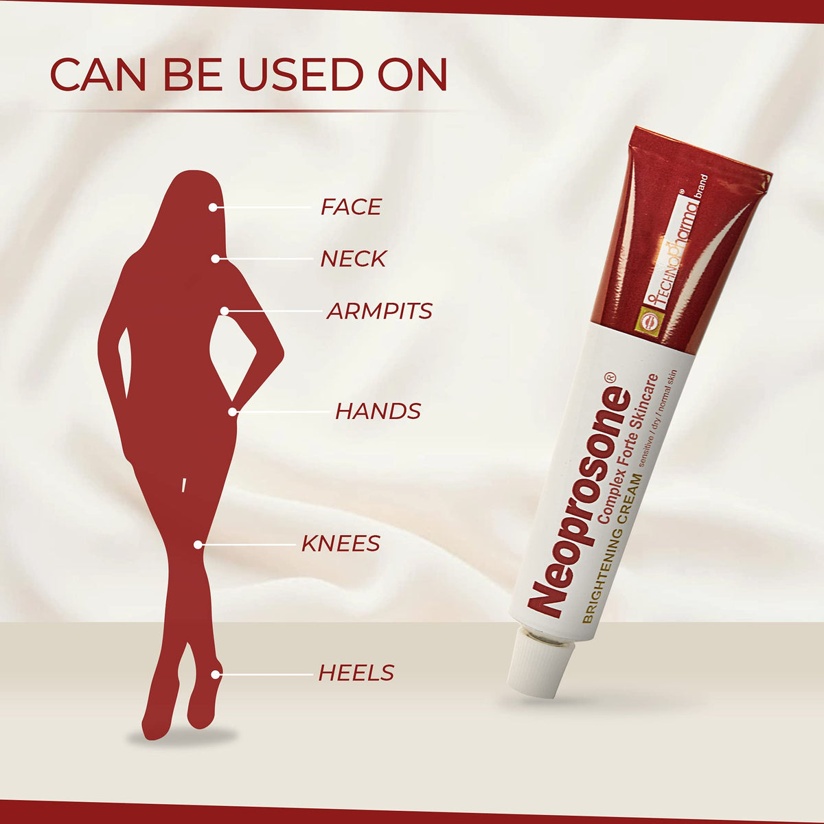 Neoprosone, Skin Brightening Cream | 1.7 Fl oz / 50 ml | Fade Dark Spots on: Face, Elbows - FENGGESTORE20