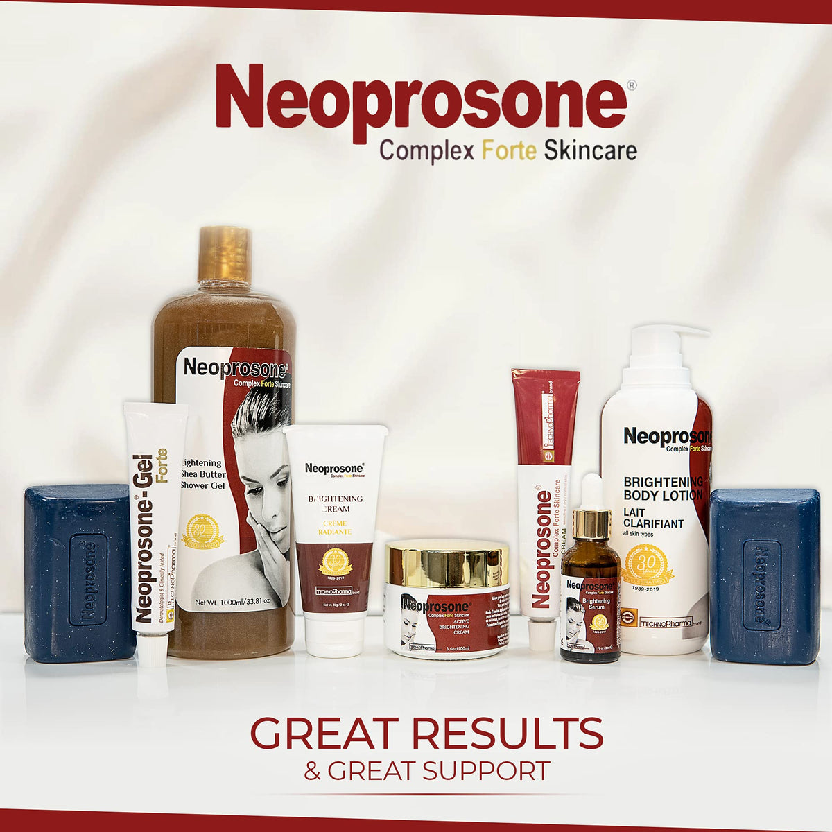 Neoprosone, Skin Brightening Cream | 1.7 Fl oz / 50 ml | Fade Dark Spots on: Face, Elbows - FENGGESTORE20