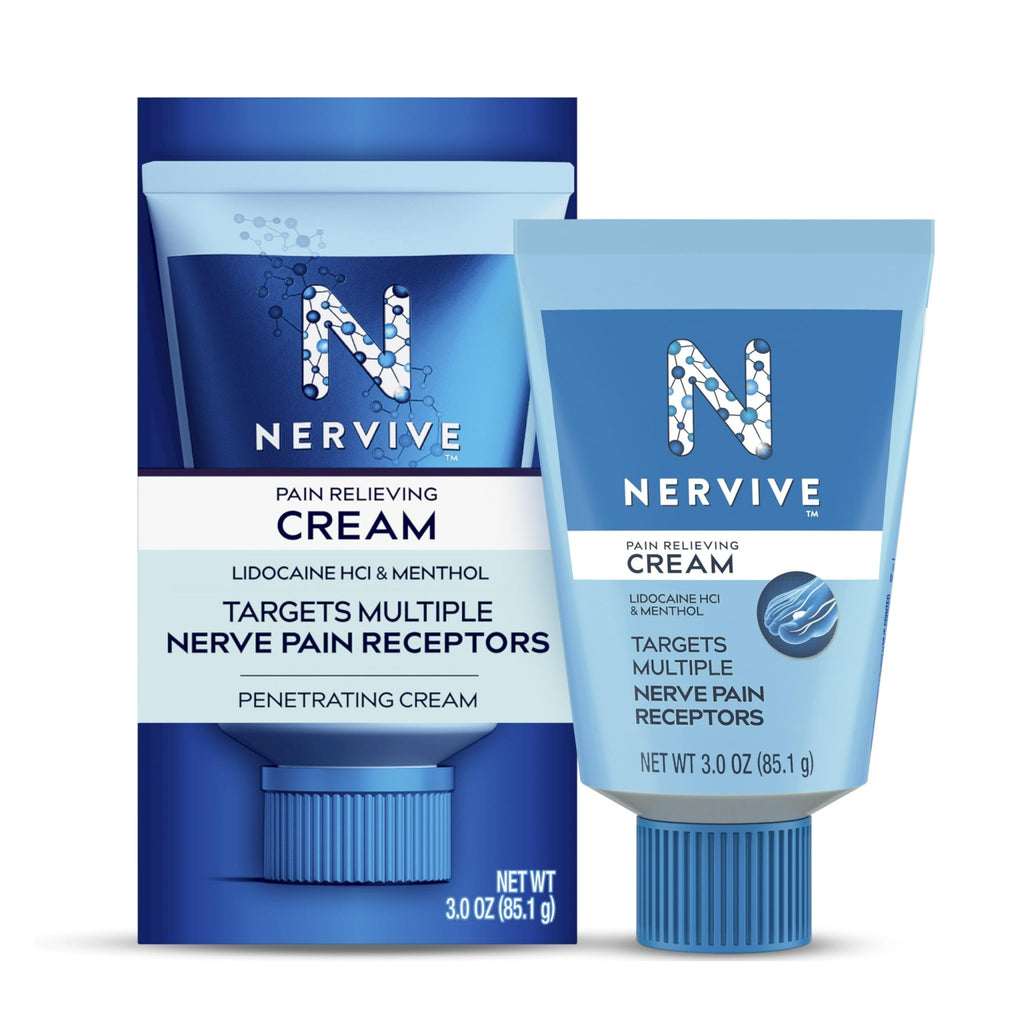 Nervive Pain Relieving Cream, Nervive Pain Relief, Max Strength Formula, Lidocaine Cream, Lidocaine Topical, Foot Pain, Leg Pain, Hand Pain Non-Greasy, 3.0z - FENGGESTORE20