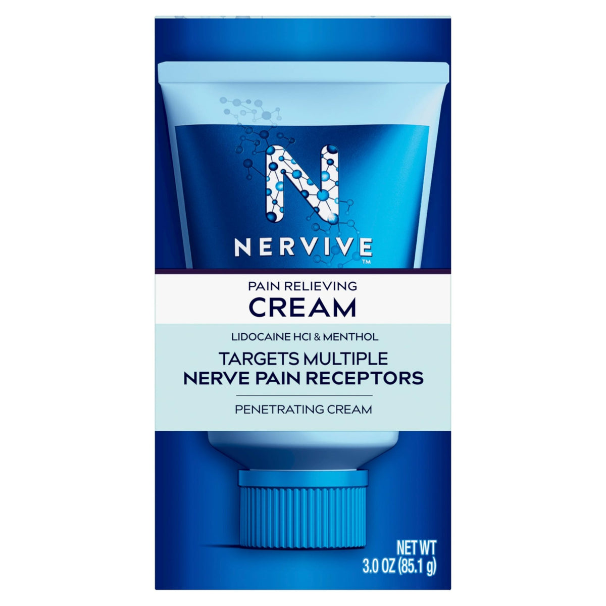 Nervive Pain Relieving Cream, Nervive Pain Relief, Max Strength Formula, Lidocaine Cream, Lidocaine Topical, Foot Pain, Leg Pain, Hand Pain Non-Greasy, 3.0z - FENGGESTORE20