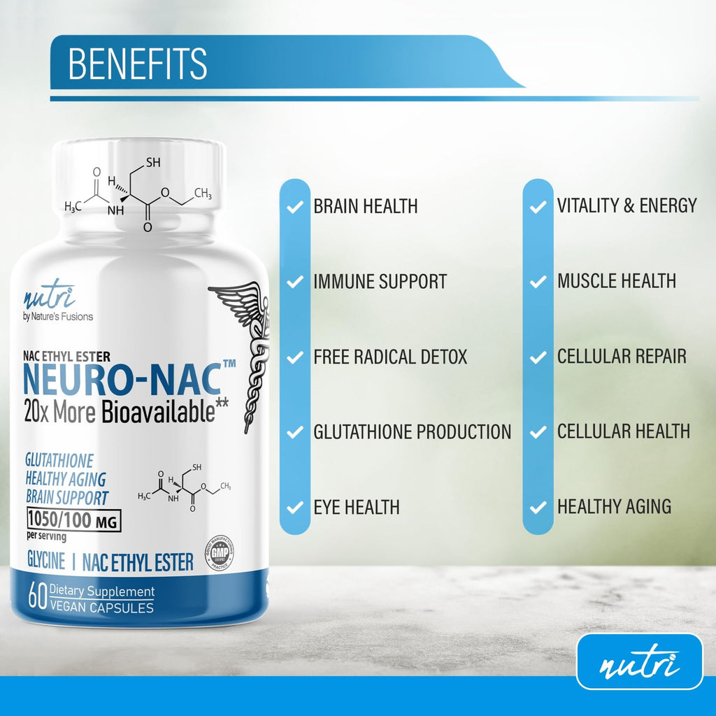 Neuro NAC Supplement N-Acetyl Cysteine Ethyl Ester - 20x More Bioavailable Than NAC 600 mg - Boost Glutathione 10x More Than Liposomal Glutathione - FENGGESTORE20