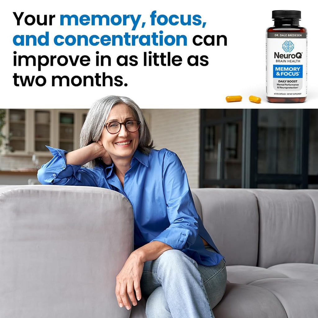NeuroQ Memory & Focus | Formulated by Neurologist Dr. Dale Bredesen | Addresses All 4 Causes of Cognitive Decline | Ginkgo Biloba, Phosphatidylserine, Gotu Kola, - FENGGESTORE20