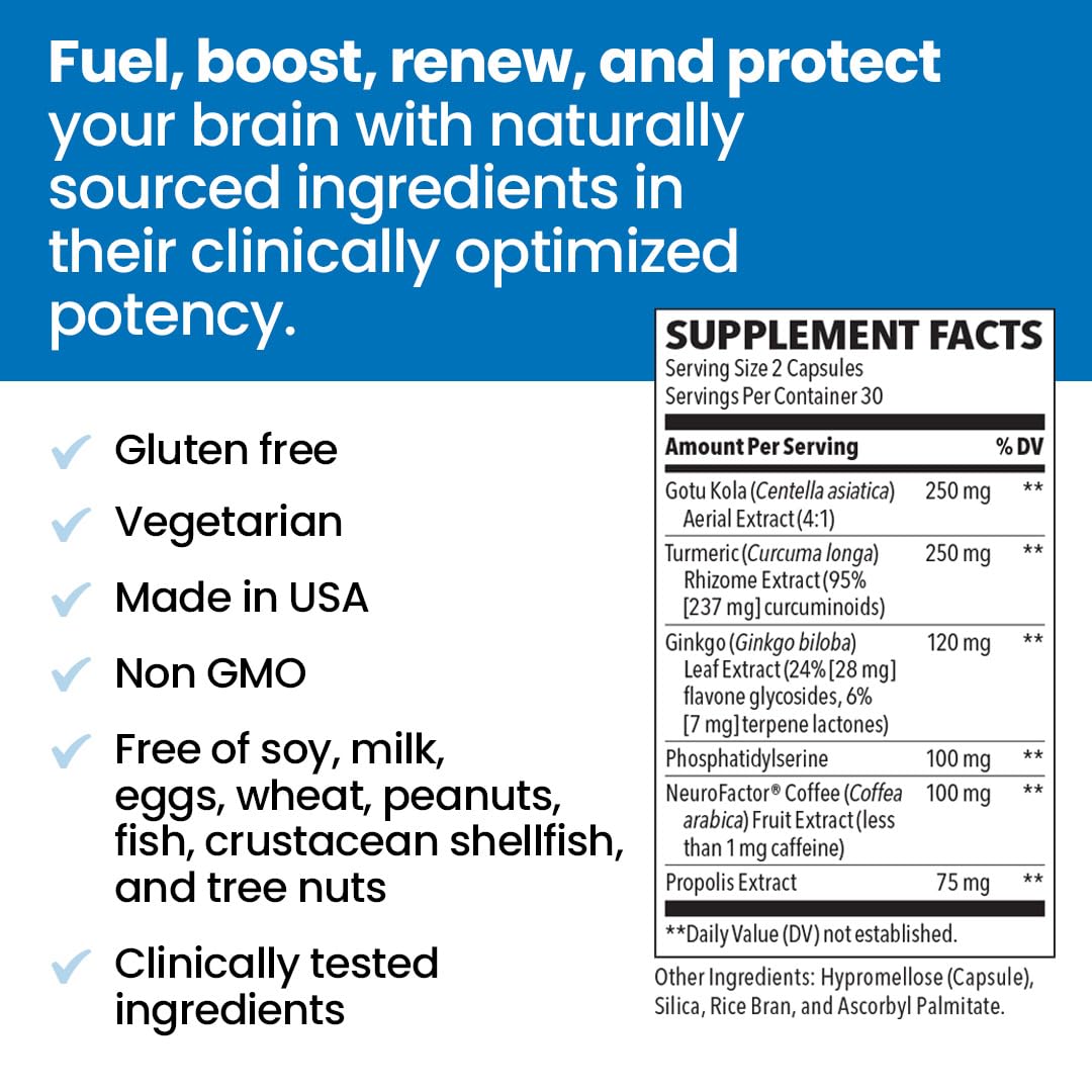NeuroQ Memory & Focus | Formulated by Neurologist Dr. Dale Bredesen | Addresses All 4 Causes of Cognitive Decline | Ginkgo Biloba, Phosphatidylserine, Gotu Kola, - FENGGESTORE20