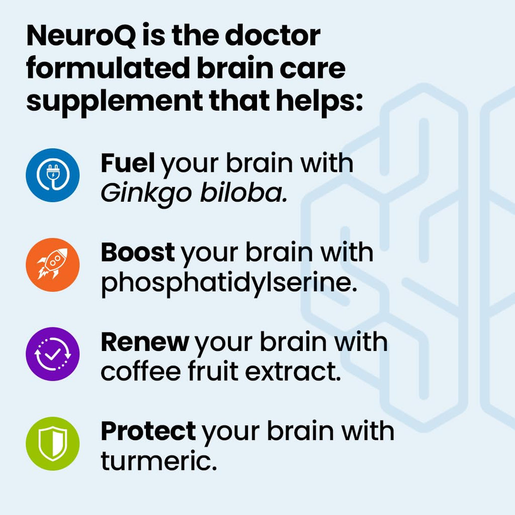 NeuroQ Memory & Focus | Formulated by Neurologist Dr. Dale Bredesen | Addresses All 4 Causes of Cognitive Decline | Ginkgo Biloba, Phosphatidylserine, Gotu Kola, - FENGGESTORE20