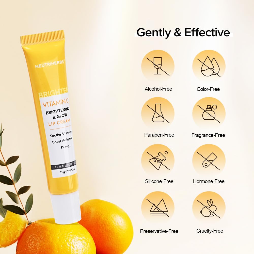 NEUTRIHERBS Lip Cream, Vitamin C Lip Balm to Nourish and Soothes Dry, Cracked Lips - FENGGESTORE20
