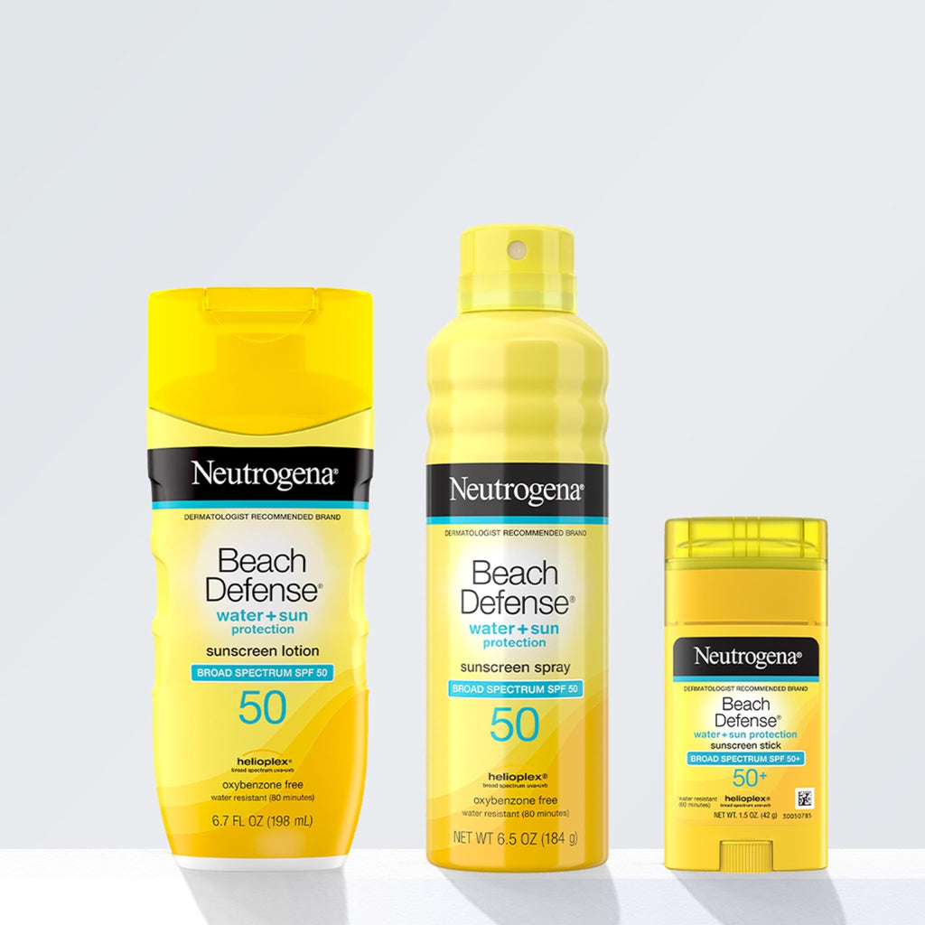Neutrogena Beach Defense Sunscreen Stick SPF 50, Broad Spectrum Sun Protection for Face & Body, Water-Resistant - FENGGESTORE20