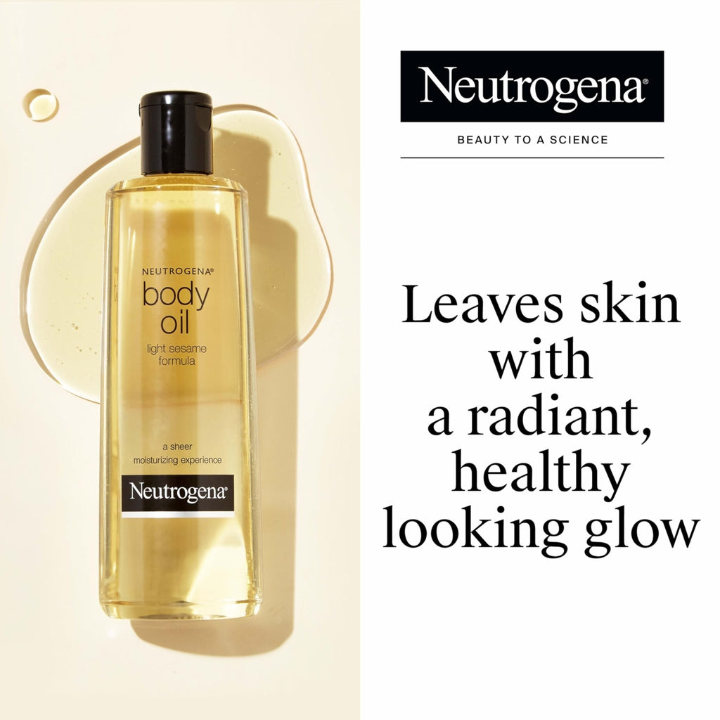 Neutrogena Body Oil, Light Sesame Formula, Fragrance Free, Lightweight Moisturizing Body Oil for Silky, Soft Skin - FENGGESTORE20