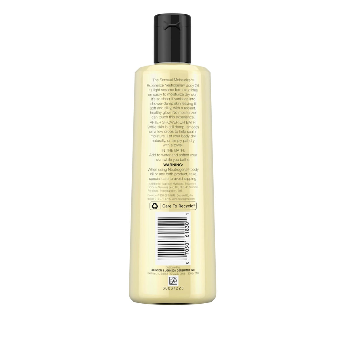 Neutrogena Body Oil, Light Sesame Formula, Fragrance Free, Lightweight Moisturizing Body Oil for Silky, Soft Skin - FENGGESTORE20