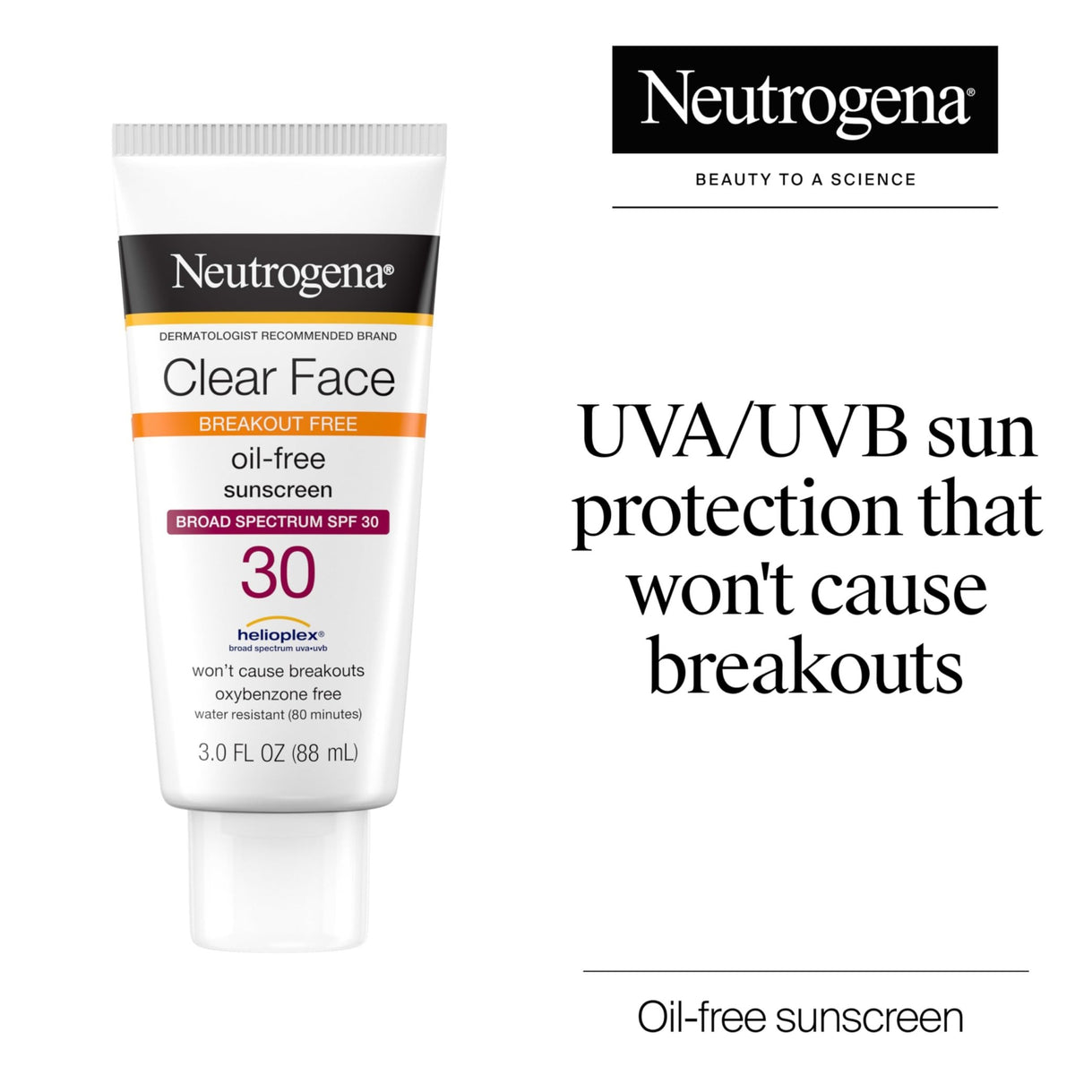 Neutrogena Clear Face Sunscreen for Acne-Prone Skin SPF 30, Broad Spectrum Facial Sunscreen Lotion, Lightweight, Non Comedogenic, Oil-, Fragrance- & Oxybenzone - FENGGESTORE20