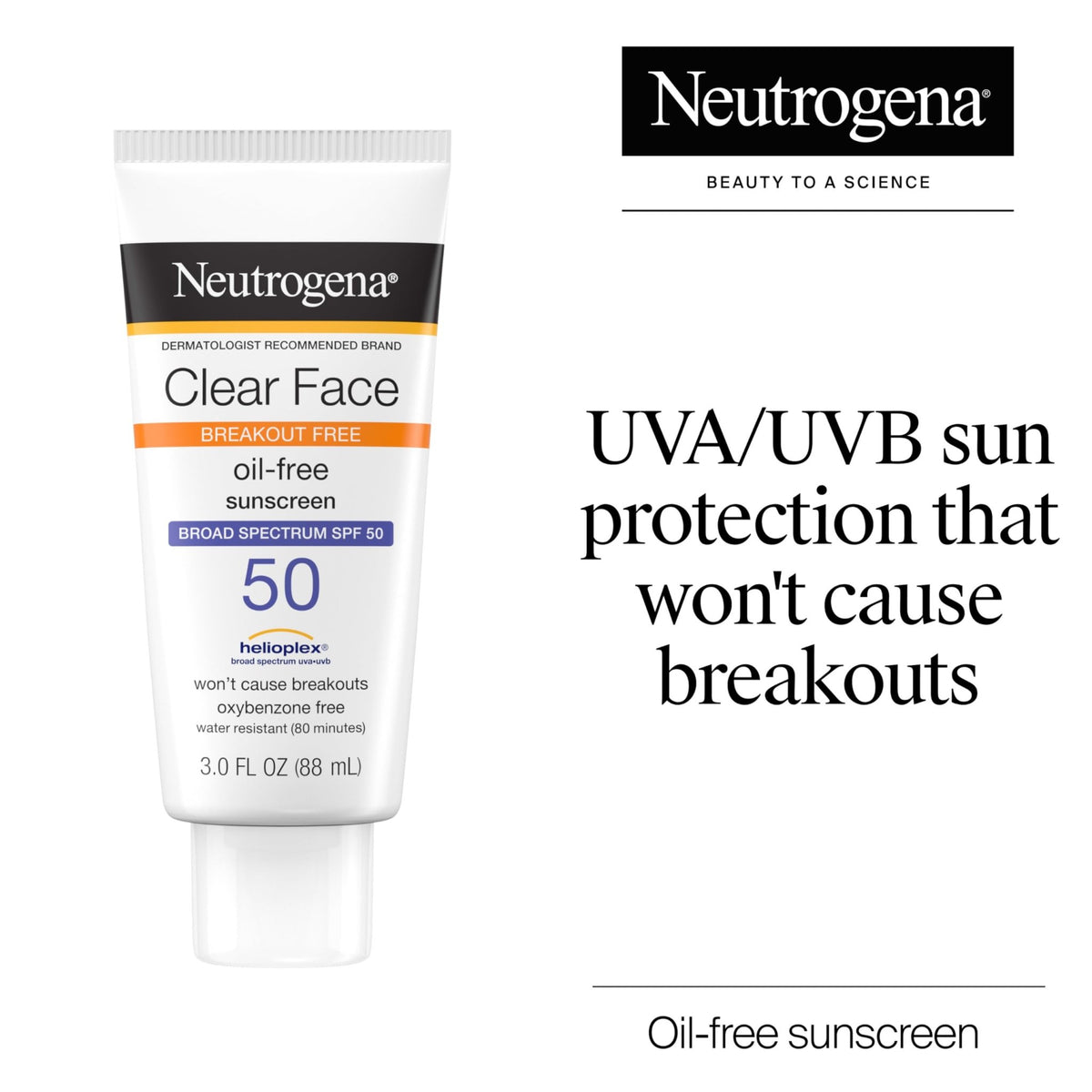 Neutrogena Clear Face Sunscreen Lotion for Acne-Prone Skin, Broad Spectrum SPF 50, Sunscreen for Face & Oily Skin - FENGGESTORE20