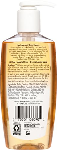 Neutrogena Deep Clean Daily Facial Cleanser with Beta Hydroxy Acid for Normal to Oily Skin, Alcohol-Free - FENGGESTORE20
