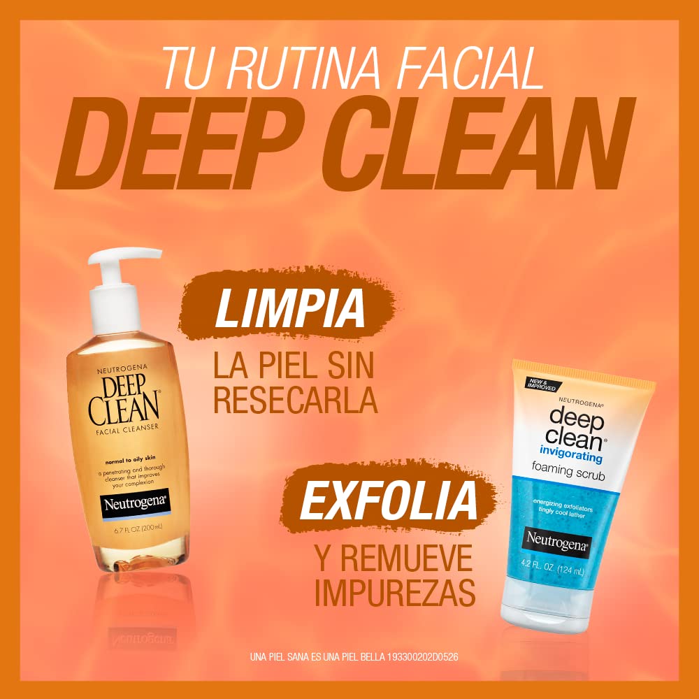 Neutrogena Deep Clean Daily Facial Cleanser with Beta Hydroxy Acid for Normal to Oily Skin, Alcohol-Free - FENGGESTORE20