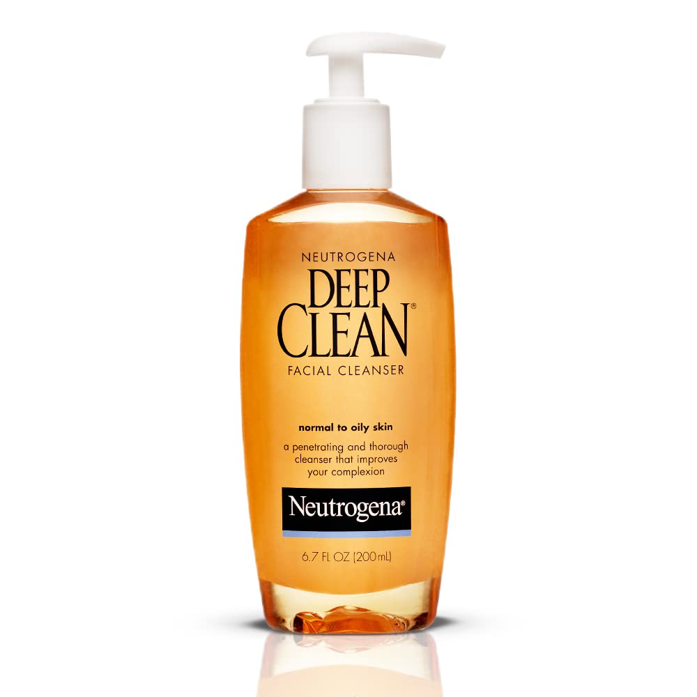 Neutrogena Deep Clean Daily Facial Cleanser with Beta Hydroxy Acid for Normal to Oily Skin, Alcohol-Free - FENGGESTORE20