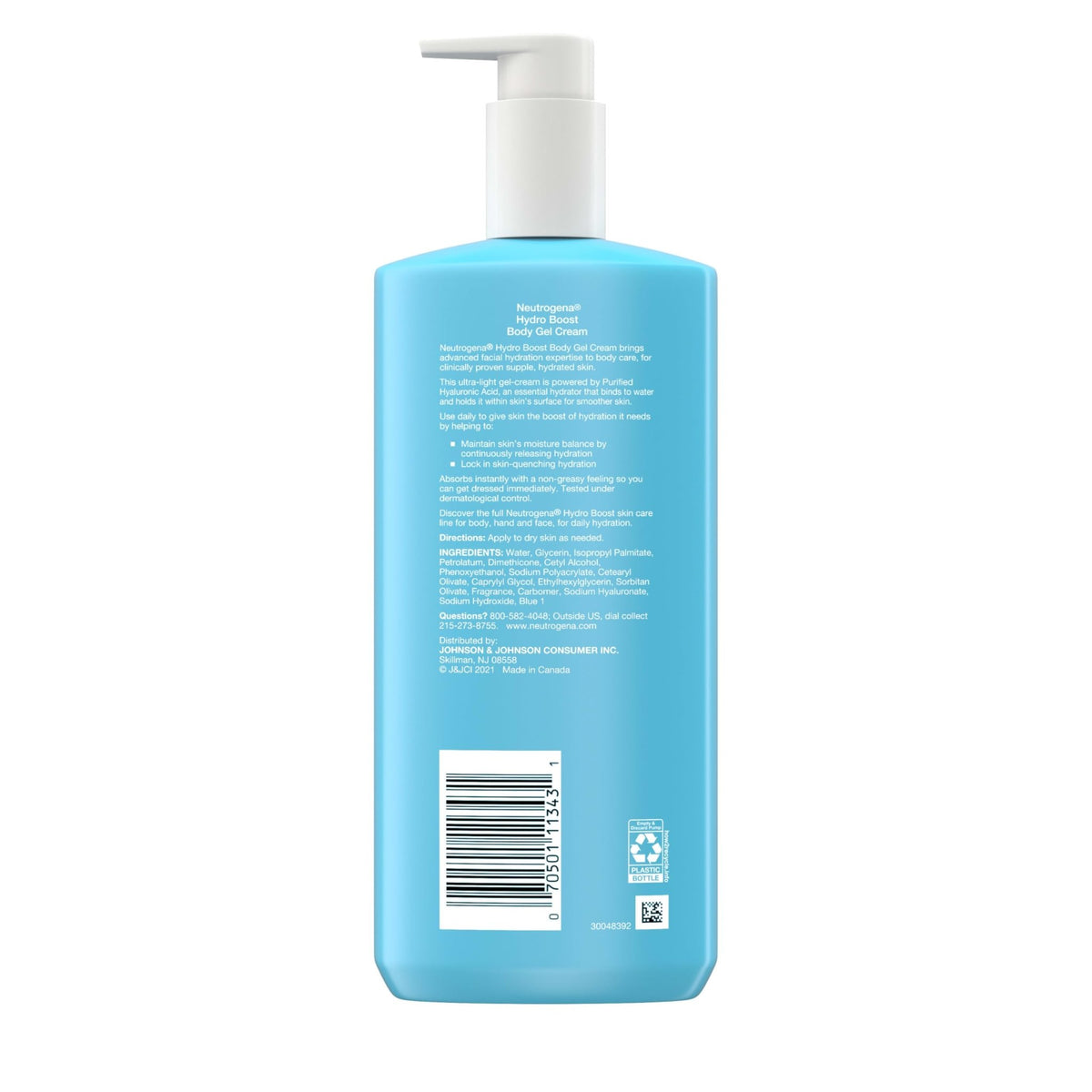 Neutrogena Hydro Boost Body Gel Cream, Hydrating Body Lotion with Hyaluronic Acid for Normal to Dry Skin - FENGGESTORE20
