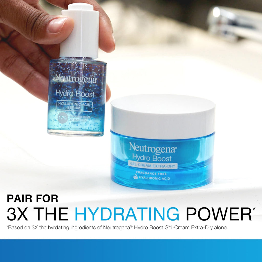 Neutrogena Hydro Boost Hyaluronic Acid Serum for Face & Neck, Lightweight Daily Hydrating Serum with Hyaluronic Acid for Dry Skin, Oil-Free - FENGGESTORE20