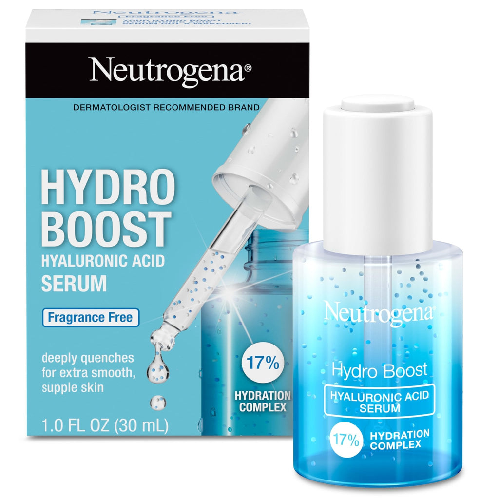 Neutrogena Hydro Boost Hyaluronic Acid Serum for Face & Neck, Lightweight Daily Hydrating Serum with Hyaluronic Acid for Dry Skin, Oil-Free - FENGGESTORE20