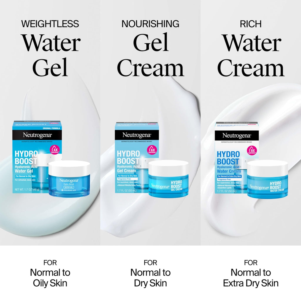 Neutrogena Hydro Boost Water Gel, Hyaluronic Acid Facial Moisturizer for Normal to Oily Skin, Hydrating Face Moisturizer, - FENGGESTORE20