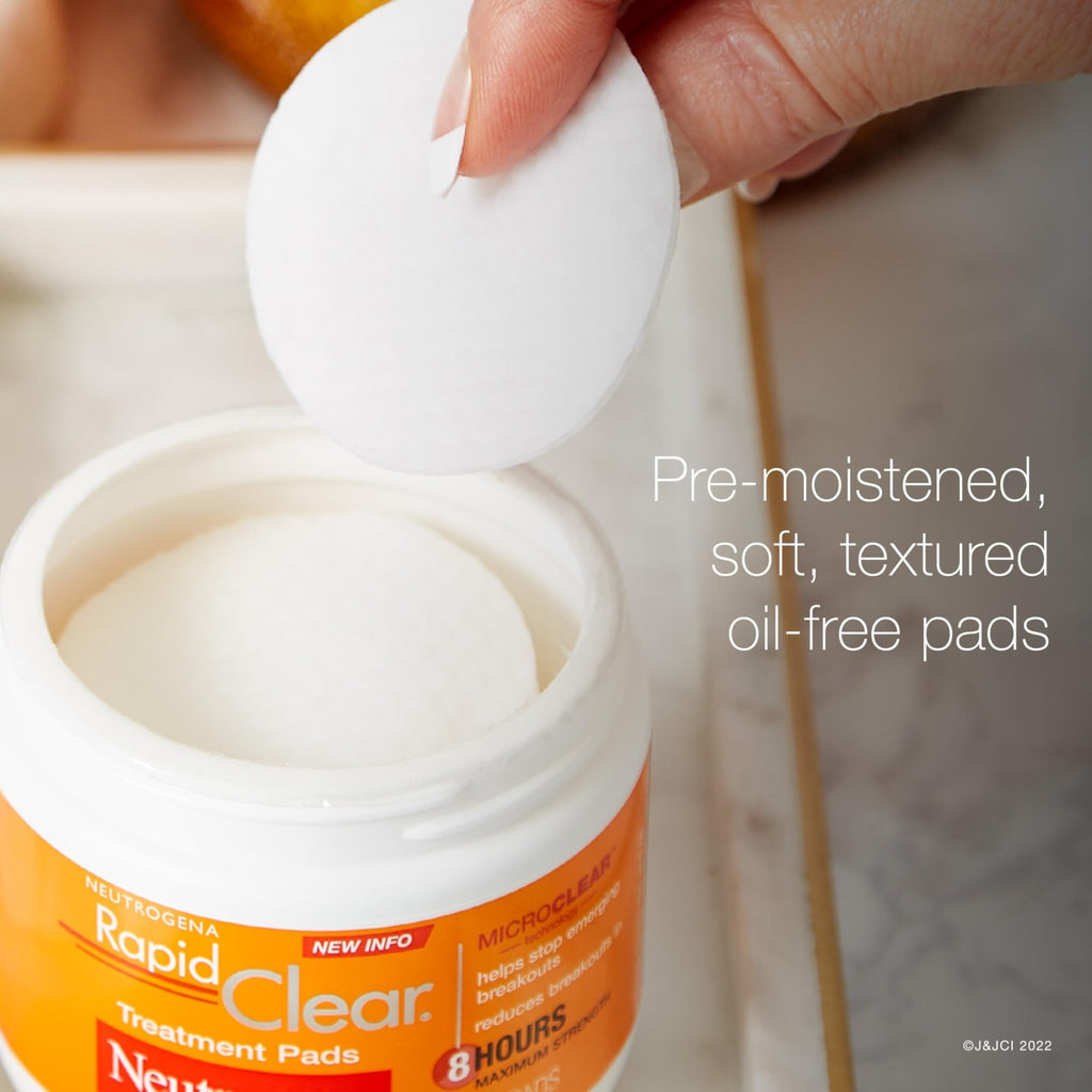 Neutrogena Rapid Clear Maximum Strength Acne Treatment Pads - Salicylic Acid Formula - FENGGESTORE20