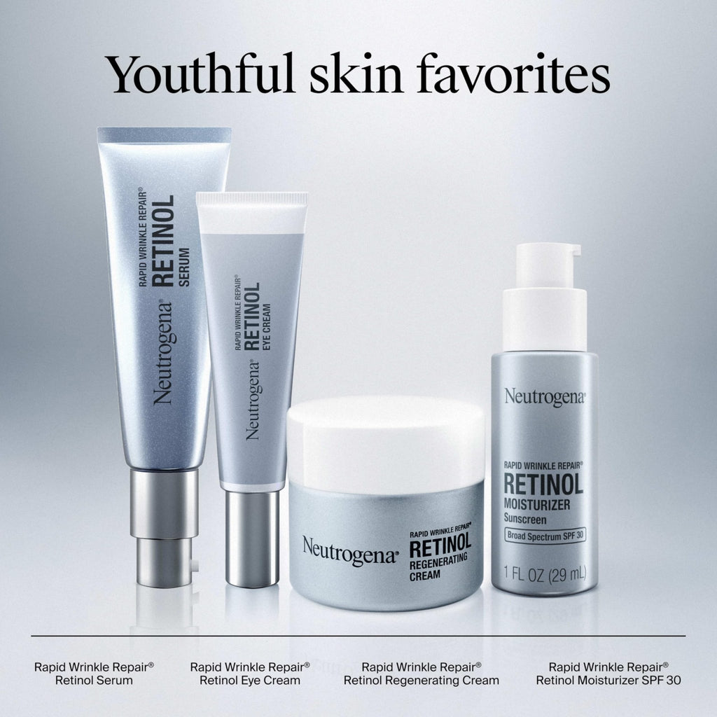 Neutrogena Rapid Wrinkle Repair Retinol Face Moisturizer, Daily Anti-Aging Face Cream with Retinol & Hyaluronic Acid to Fight Fine Lines, Wrinkles, & Dark Spots, 1.7 oz - FENGGESTORE20