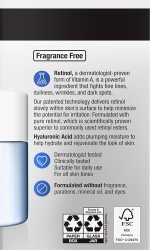 Neutrogena Rapid Wrinkle Repair, Retinol Face Moisturizer, Daily Anti-Aging Neck & Face Cream with Hyaluronic Acid, Retinol Cream - FENGGESTORE20