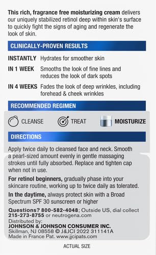 Neutrogena Rapid Wrinkle Repair, Retinol Face Moisturizer, Daily Anti-Aging Neck & Face Cream with Hyaluronic Acid, Retinol Cream - FENGGESTORE20