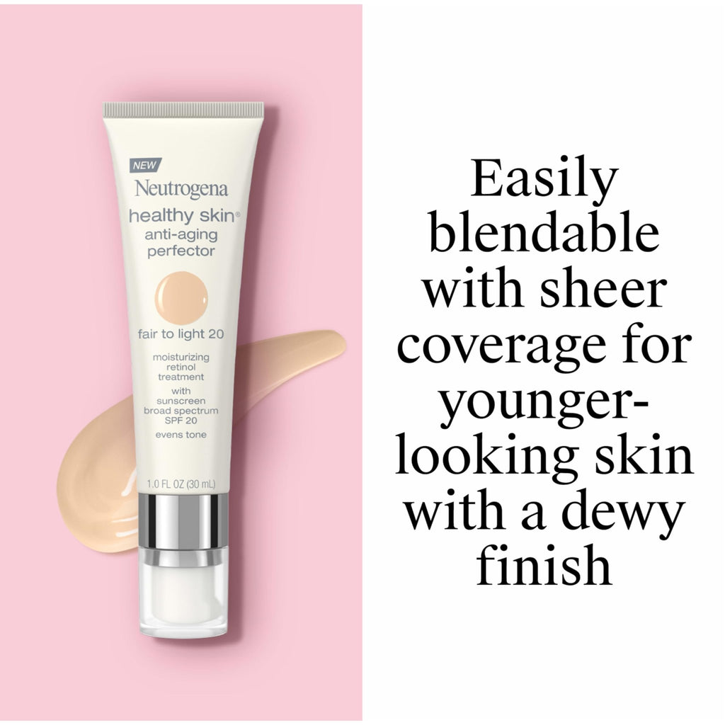 Neutrogena Retinol Treatment and Tinted Facial Moisturizer, Healthy Skin Anti-Aging Perfector with Broad Spectrum SPF 20 Sunscreen - FENGGESTORE20